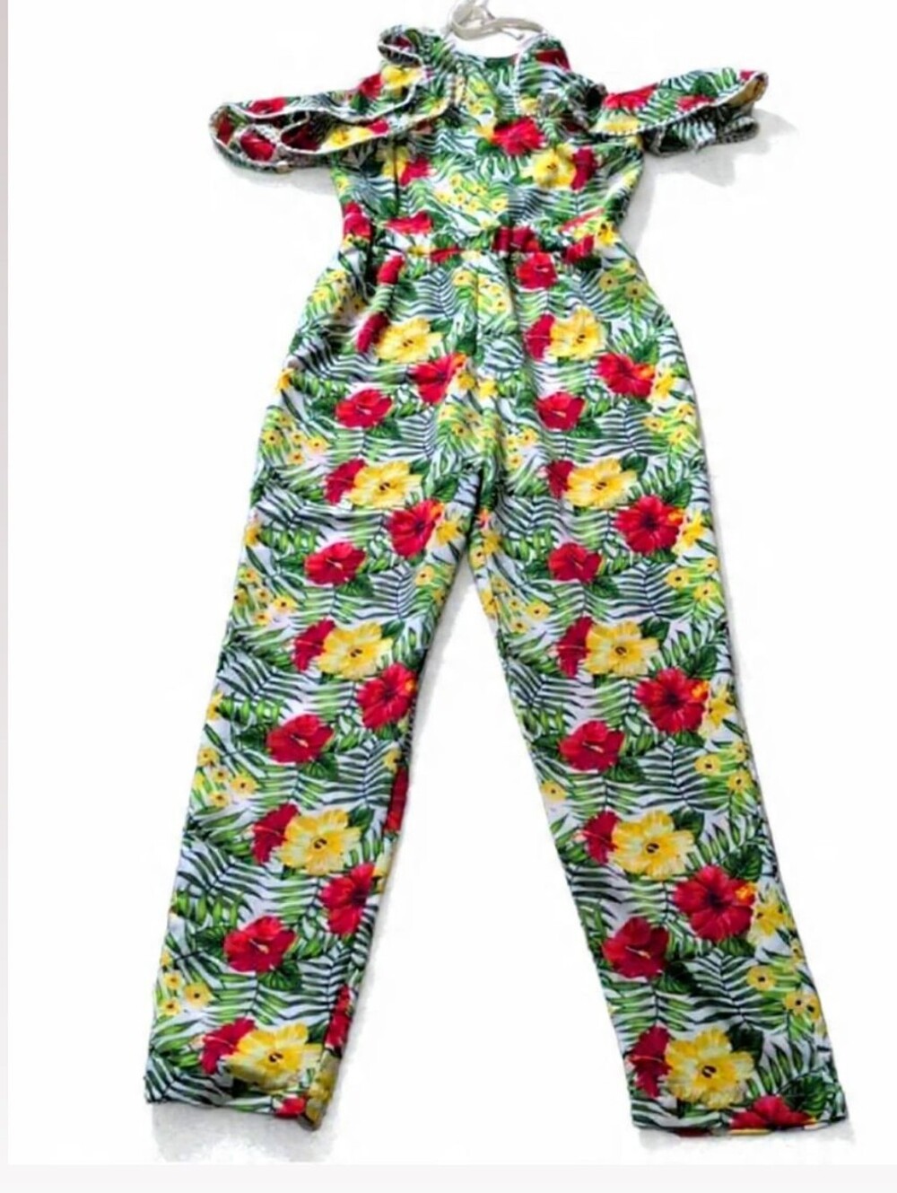 XOXO Tropical Floral Jumpsuit - Yellow & Red